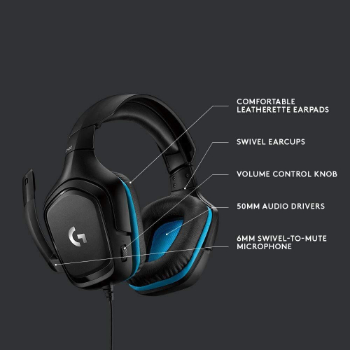 Gaming Headphones Logitech G432, Black, 2005099206082410 08  — OK Office Gaming Headphones Logitech G432, Black, 2005099206082410 08