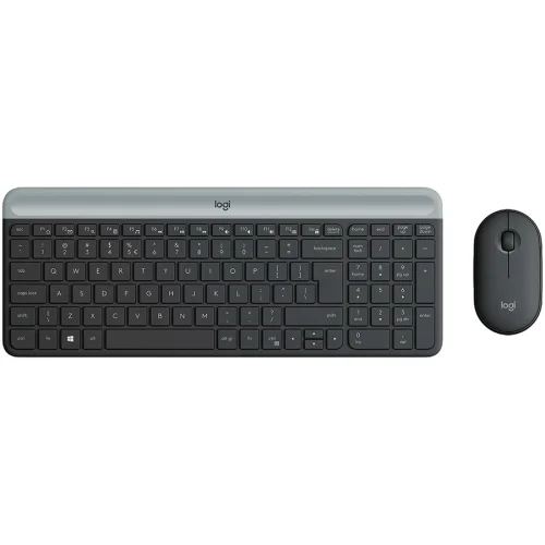 Комплект Logitech MK470 Slim безжична клавиатура+мишка, Silent, графит, 2005099206086609