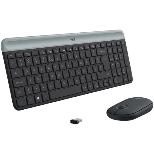 Комплект Logitech MK470 Slim безжична клавиатура+мишка, Silent, графит, 2005099206086609 04 