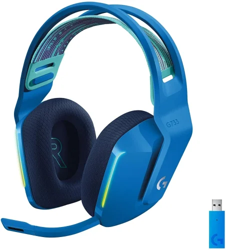 Gaming Earphone Logitech G733 Blue Lightspeed Wireless RGB, Microphone, Blue, 2005099206091788