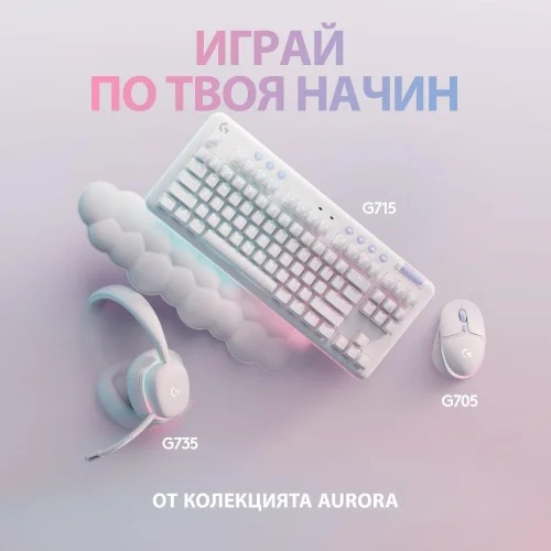 Безжична геймърска клавиатура Logitech G715, Tactile, бяла, 2005099206098817 12 