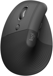Вертикална безжична мишка Logitech Lift Left, черен