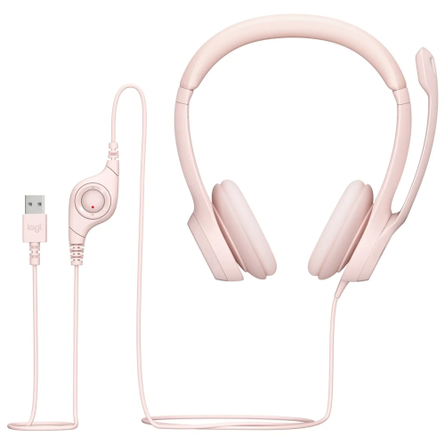 Headphones Logitech H390, Rose, 2005099206107298 02  — OK Office Headphones Logitech H390, Rose, 2005099206107298 02