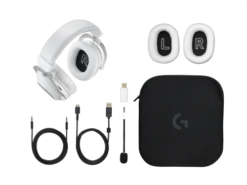 Безжични геймърски слушалки Logitech Pro X 2 бял, 2005099206109063 06  — OK Office Безжични геймърски слушалки Logitech Pro X 2 бял, 2005099206109063 06