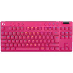 Безжична геймърска клавиатура Logitech G Pro X TKL, розова