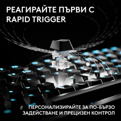Геймърска клавиатура Logitech G Pro X2 RAPID TKL, черен