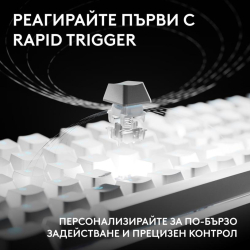 Logitech G Pro X2 RAPID TKL Gaming Keyboard, White