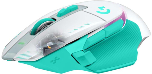 Безжична геймърска мишка Logitech G502 X Plus, бял/зелен, 2005099206136632 05 