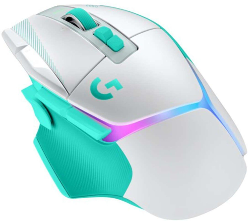 Безжична геймърска мишка Logitech G502 X Plus, бял/зелен, 2005099206136632 07 