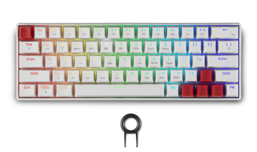 Безжична геймърска клавиатура Spartan Gear Pegasus 2 RGB, бял, 2005207011011376 02  — OK Office Безжична геймърска клавиатура Spartan Gear Pegasus 2 RGB, бял, 2005207011011376 02