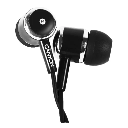 CANYON Stereo earphones with microphone, Black, 2005291485001582