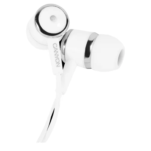 CANYON Stereo earphones with microphone, White, 2005291485001599