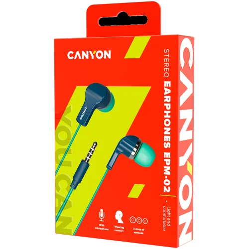 Earphones Canyon EPM-02, Green/Blue, 2005291485001636 03 