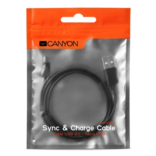 Кабел Canyon Micro USB/USB M1B чрн 1м, 1000000000027411 02 