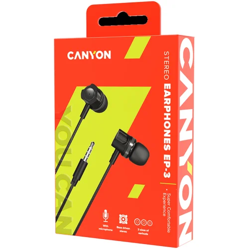 Canyon in-ear headphones CEP3DG black, 2005291485002893 03 