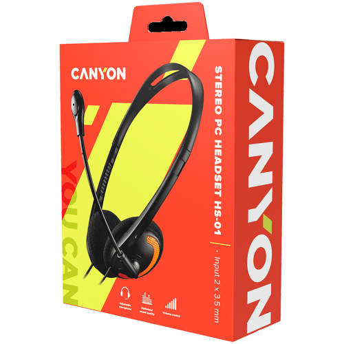 Canyon headphones + mic CHS01 orange, 1000000000029109 05  — OK Office Canyon headphones + mic CHS01 orange, 1000000000029109 05