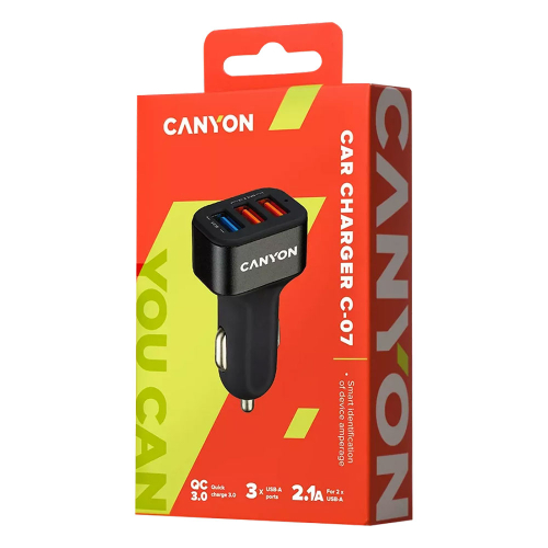 Зарядно за кола Canyon 3XUSB Quick чрн, 1000000000031579 03 