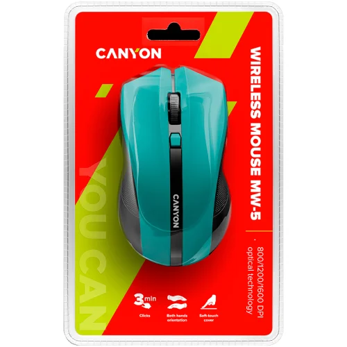 Безжична мишка Canyon MW-5, зелена, 2005291485003708 04 