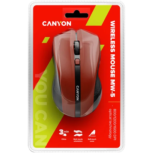 Безжична мишка Canyon MW-5, червена, 2005291485003722 05 