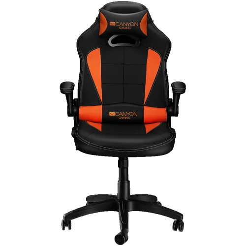 CANYON Vigil GС-2, Gaming chair, PU leather, Original and Reprocess foam, Wood Frame,black+Orange., 2005291485004279