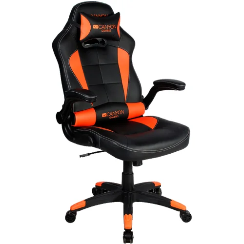 CANYON Vigil GС-2, Gaming chair, PU leather, Original and Reprocess foam, Wood Frame,black+Orange., 2005291485004279 03 