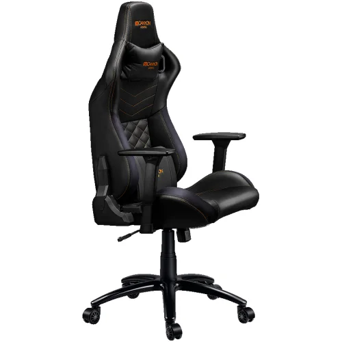CANYON Nightfall GС-7, Gaming chair, PU leather, Cold molded foam, Metal Frame, black and orange stitching, 2005291485006617 03 