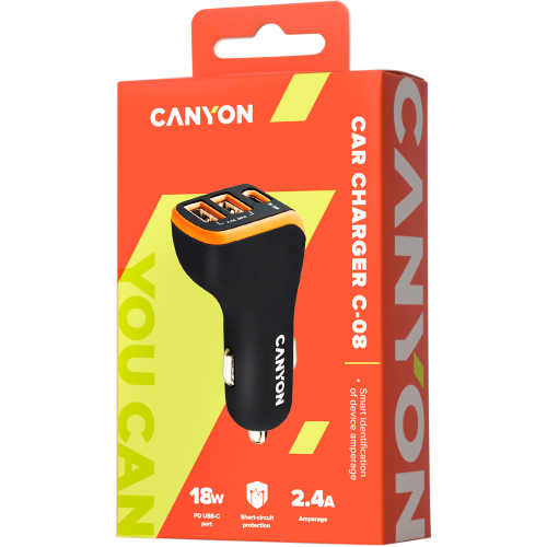 Зарядно кола Canyon 12V USB-A/C 18W ч/о, 1000000000040206 03 
