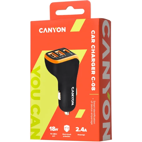 Car Adapter Canyon 12V/24V USB-А/C b/o, 1000000000040206 03 