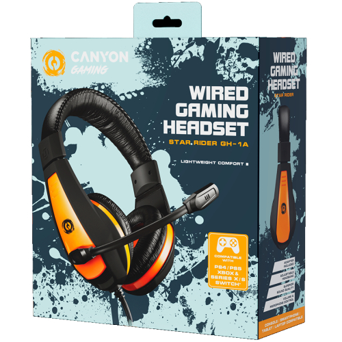 Gaming Headphones Canyon SGAHS1, Black/Orange, 2005291485006846 03  — OK Office Gaming Headphones Canyon SGAHS1, Black/Orange, 2005291485006846 03