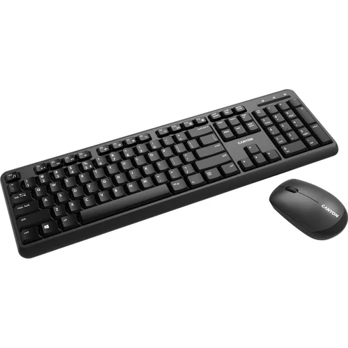 Комплект Canyon SET-W20 безжична клавиатура +мишка, черен, 2005291485007348