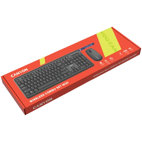 Комплект Canyon SET-W20 безжична клавиатура +мишка, черен, 2005291485007348 04 