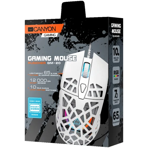 Мишка Canyon GM-20 Rgb бяла Gaming, 1000000000039829 13 