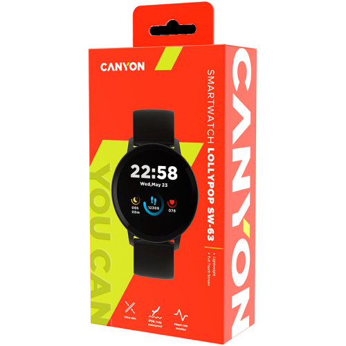 Smart watch Canyon Lollypop SW-63 1.30', Black, 2005291485008512 02 
