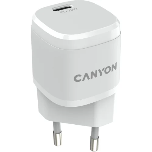 Зарядно Canyon 220V USB-C 20W W05 бял, 1000000000040194