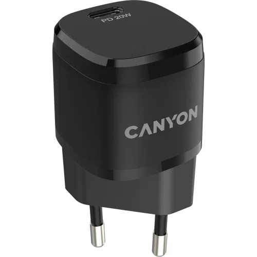 Зарядно Canyon 220V USB-C 20W B05 черен, 1000000000040195