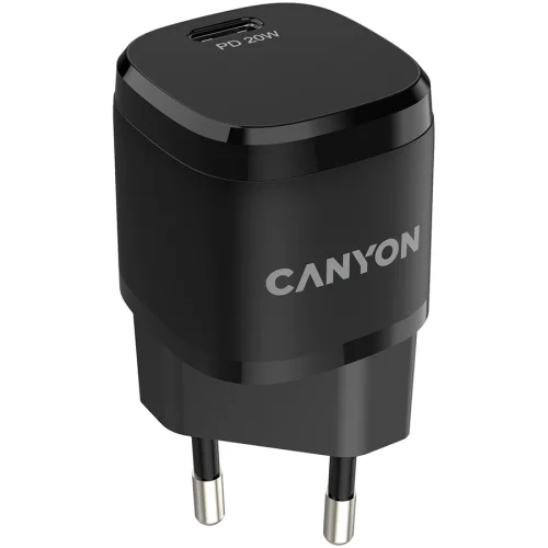 Зарядно Canyon 220V USB-C 20W B05 черен, 1000000000040195 05 
