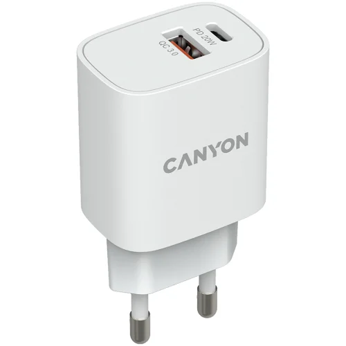 Зарядно Canyon 220V USB-А/C 20W бял, 1000000000040203 05 