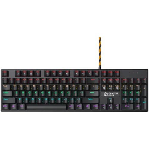 Wired black Mechanical keyboard With colorful lighting system104PCS rainbow backlight LED, 2005291485008826
