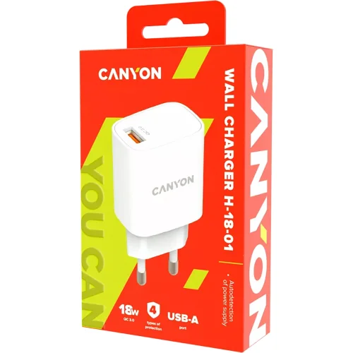 Power Adapter Canyon 220V USB-А/C 18W H-, 1000000000042216 03 