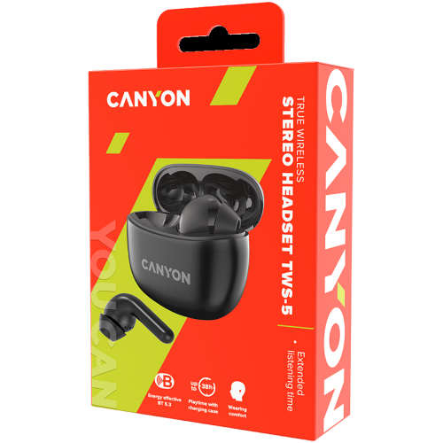 Canyon Wireless Earphones TWS-5 Black, 1000000000041103 07 