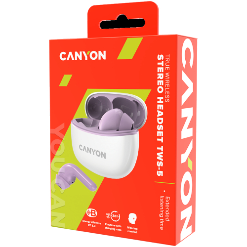Canyon Wireless Earphones TWS-5 Purple, 1000000000041106 05 