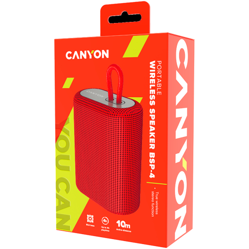 Безжична тонколона Canyon BSP-4, червен, 2005291485009199 04  — OK Office Безжична тонколона Canyon BSP-4, червен, 2005291485009199 04