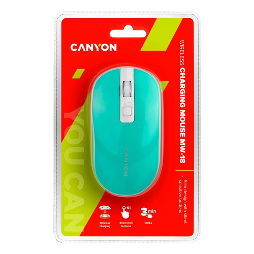 Безжична мишка CANYON MW-18 Silent зелен, 1000000000035137 06 