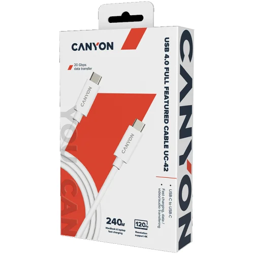 Кабел Canyon UC-42 USB-C/USB-C 2м бял, 1000000000045189 05 