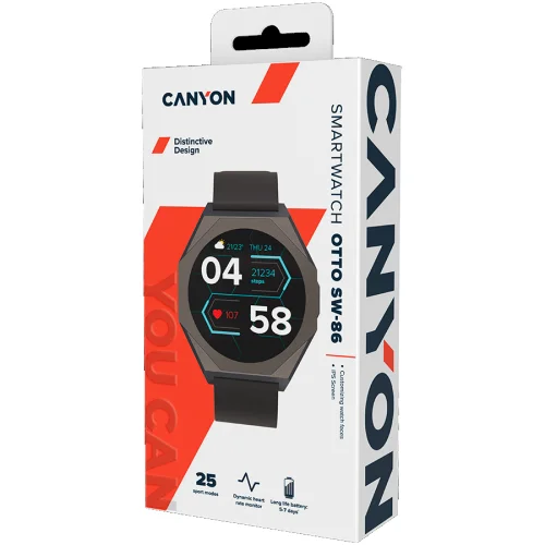 Смарт часовник Canyon Otto SW-86 1.3'' черен, 2005291485009489 07 