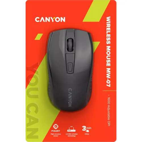 Wireless mouse Canyon MW-7 black, 1000000000042206 06 