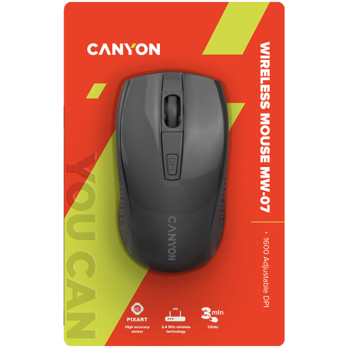 Безжична мишка Canyon MW-7 черна, 1000000000042206 12  — OK Office Безжична мишка Canyon MW-7 черна, 1000000000042206 12