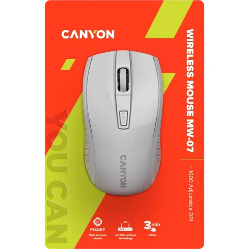 Wireless mouse Canyon MW-7 white, 1000000000042205 06 