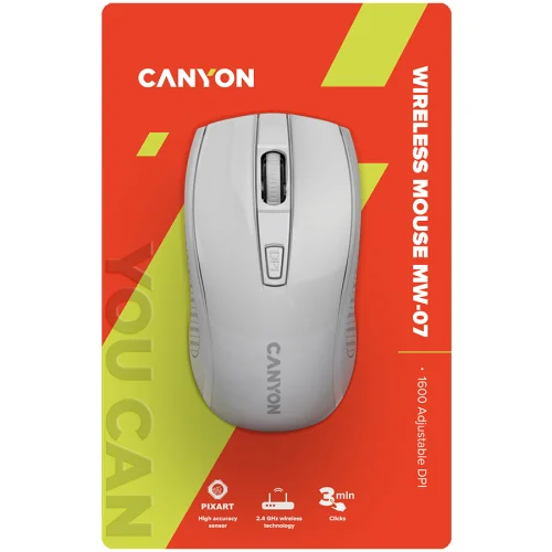 Wireless mouse Canyon MW-7 white, 1000000000042205 08 