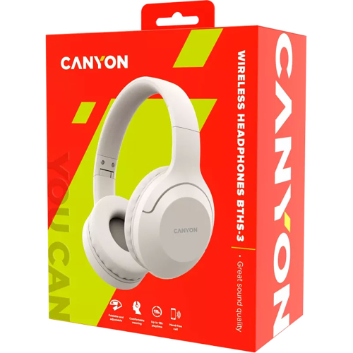 Canyon Wireless headphones BTHS-3, Beige, 2005291485009717 04  — OK Office Canyon Wireless headphones BTHS-3, Beige, 2005291485009717 04